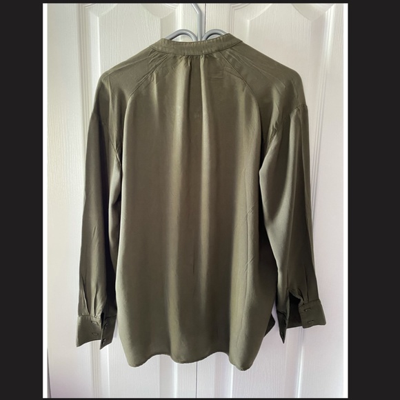 Women's Army Green Button Up Top - Picture 2 of 3